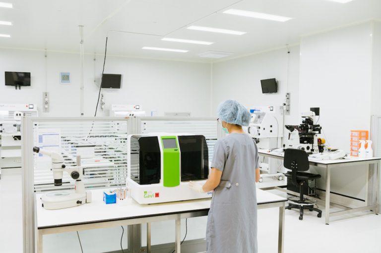 Scientist working in lab