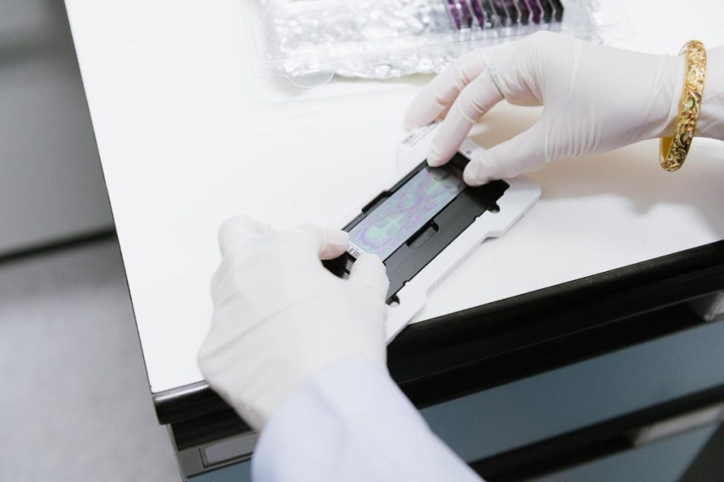 Researcher working with DNA samples